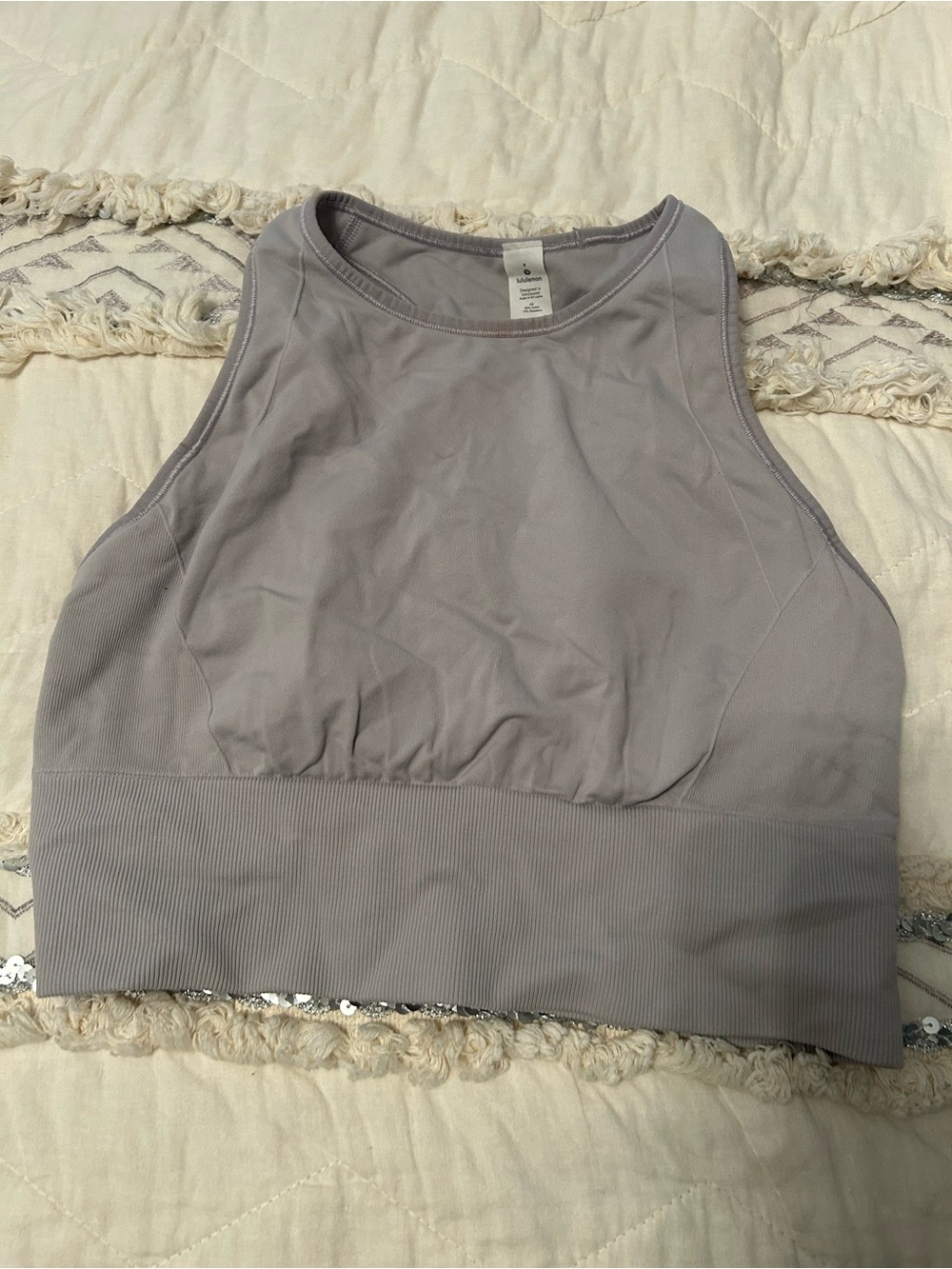 Lululemon Seamless High Neck Sports Bra in Light purple